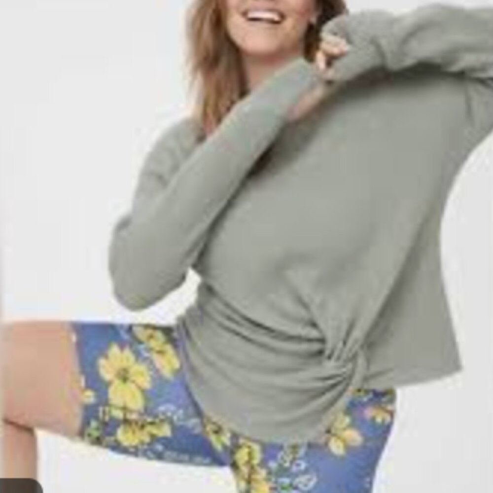 Aerie Offline Teal Twisted Knot Front Sweater Large/G